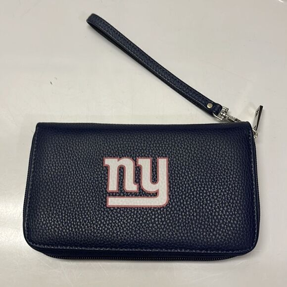 NFL Officially Licensed Zip Organizer Blue Wallet New York Giants Wristlet - Picture 4 of 16